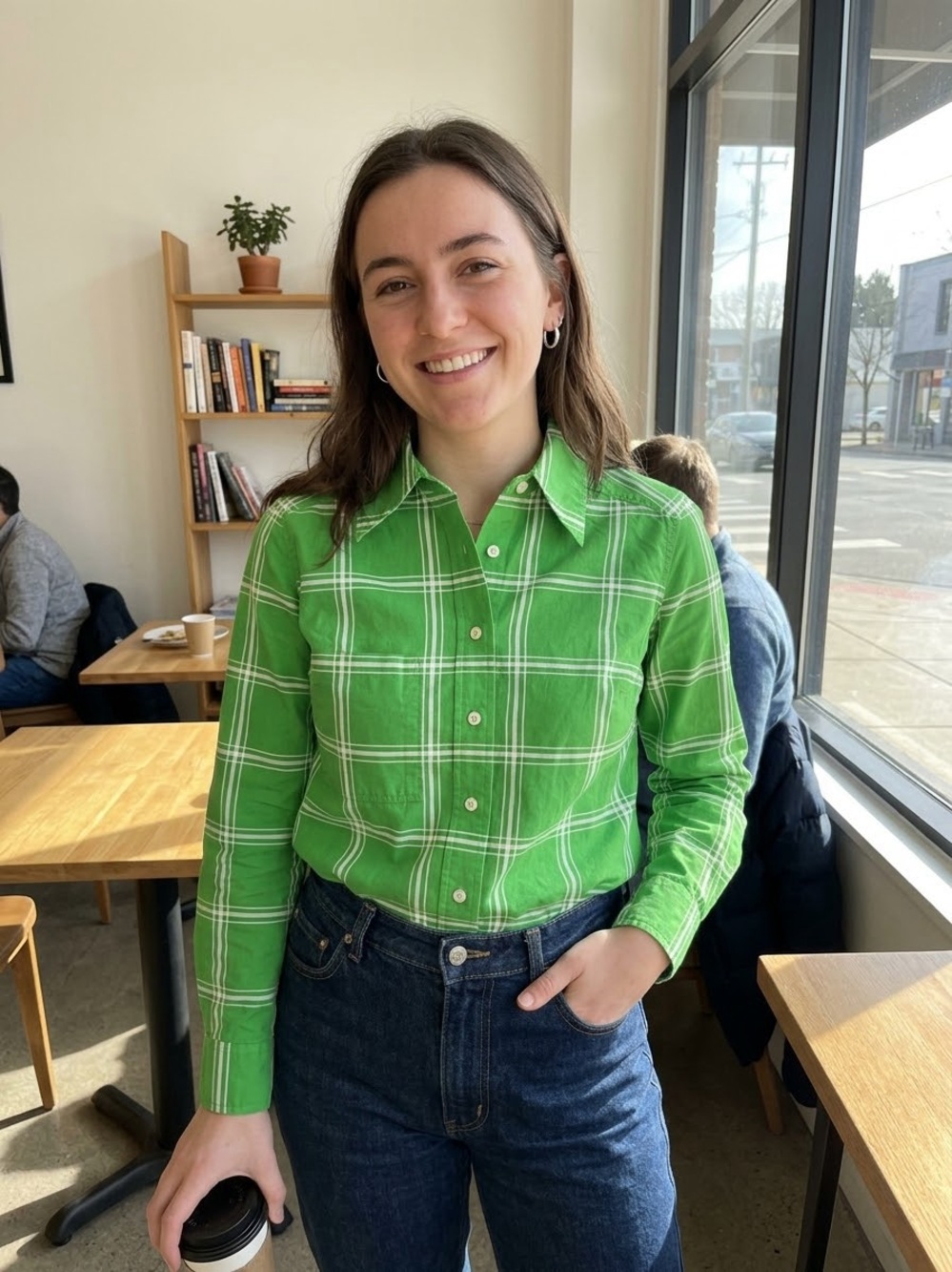 Marimekko Green Plaid Button-Down Shirt